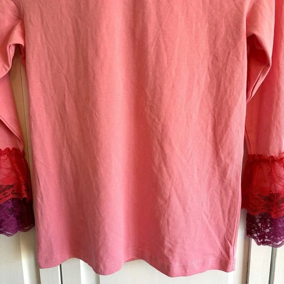 Matilda Jane Pink Radiant Lace Sleeve Top Paint by Numbers Girls 14 NEW WITH TAG - Picture 3 of 14